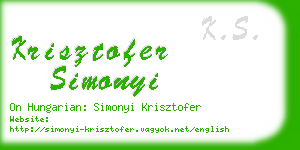 krisztofer simonyi business card